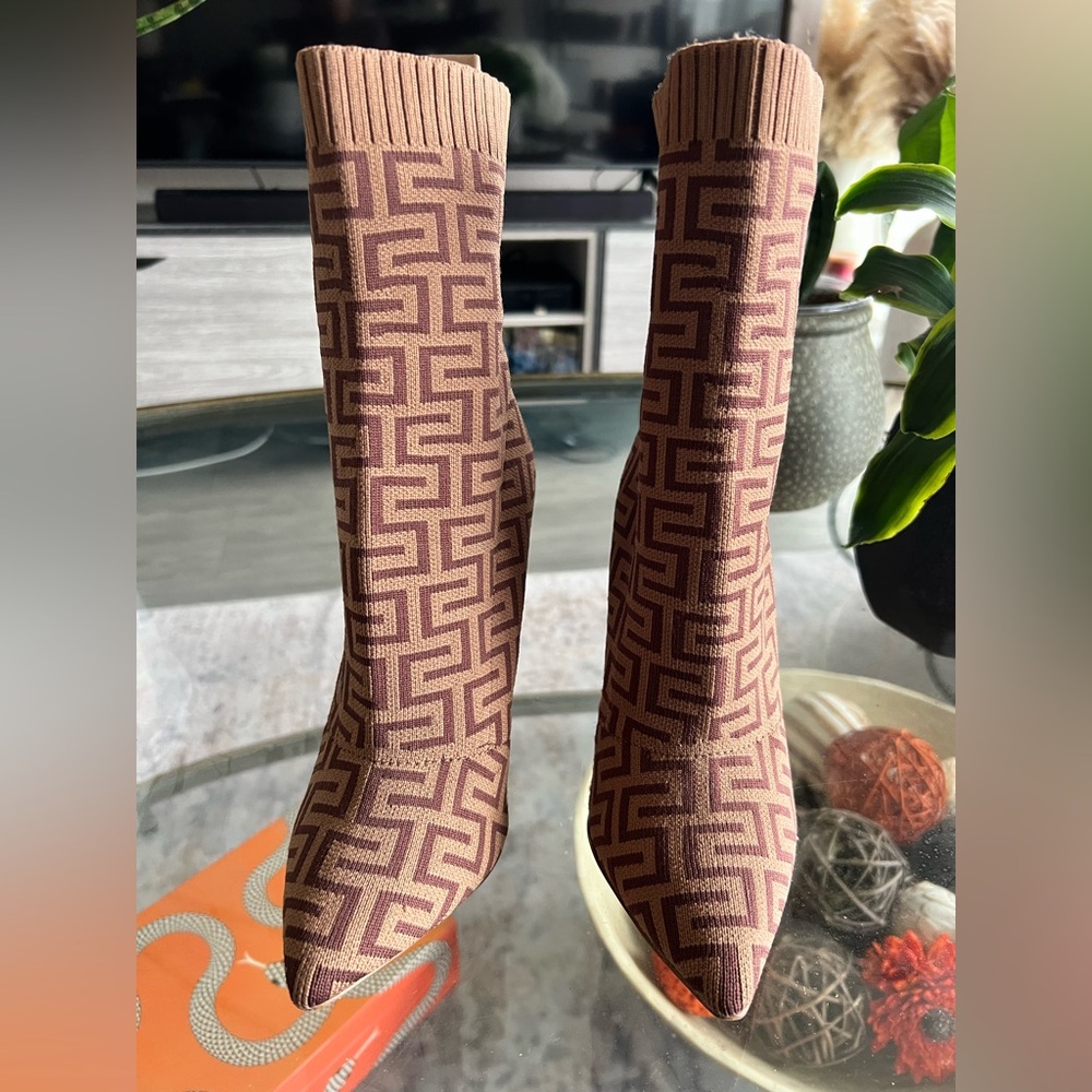Steve Madden Geometric Tan Heeled Boots